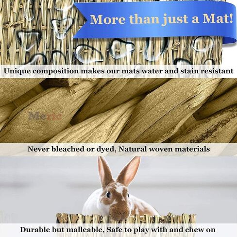 ميريك بساط من الاعشاب البحرية للخنزير الغيني، يحمي المخالب من القفص السلكي، يعالج القرحات، سرير لعب منسوج يدويا، لعبة مضغ صالحة للاكل، يحفظ في القفص او على الارض in Kuwait