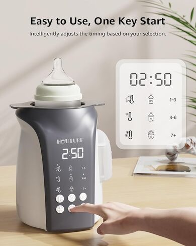 جهاز تسخين الزجاجات، جهاز تسخين سريع لزجاجات الأطفال 8 في 1 من HAUTURE لحليب الأم والتركيبة، إعادة تعبئة المياه تلقائيًا والتحكم الدقيق في درجة الحرارة، مع مؤقت، تذويب، تعقيم، الحفاظ على دفء جميع الزجاجات in Kuwait