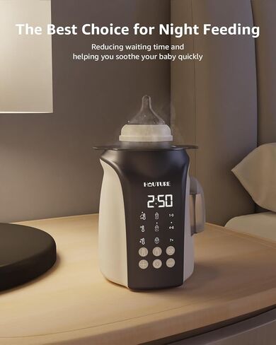 جهاز تسخين الزجاجات، جهاز تسخين سريع لزجاجات الأطفال 8 في 1 من HAUTURE لحليب الأم والتركيبة، إعادة تعبئة المياه تلقائيًا والتحكم الدقيق في درجة الحرارة، مع مؤقت، تذويب، تعقيم، الحفاظ على دفء جميع الزجاجات in Kuwait