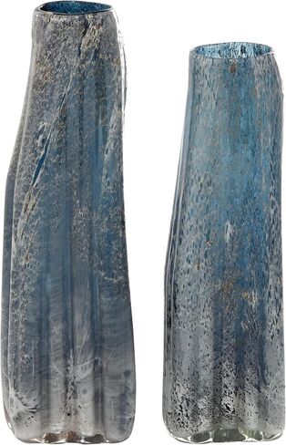 The Novogratz Glass Handmade Blown Vase, Set of 2 16", 15"H, Blue in Kuwait