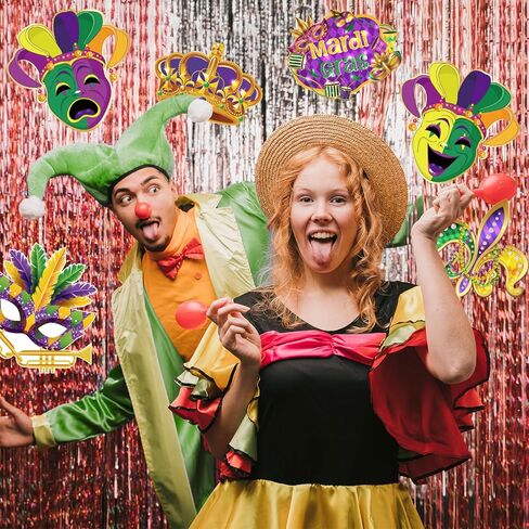 6 Pcs Large Mardi Gras Cutouts, Comedy Tragedy Face Cutouts Mardi Gras Party Decorations Masquerade Mask Cutouts Wall Hanging Party Supplies for Home Door Decor in Kuwait