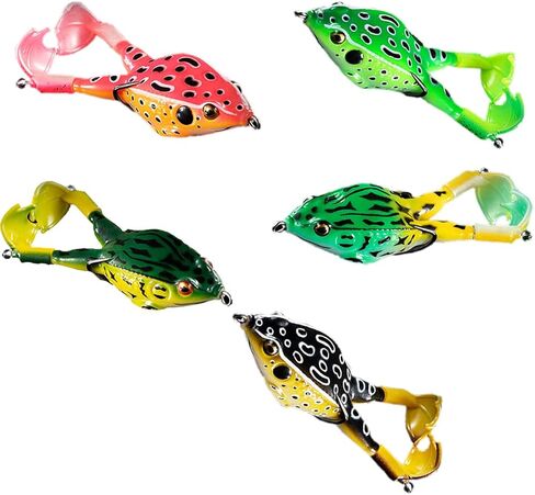 طُعم ضفدع مياه علوية من 5 قطع من لينابي، مجموعة طُعم الصيد الناعم مع صندوق معالجة لرأس ثعبان الباس وكلب المسكي in Kuwait