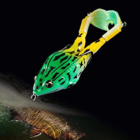 طُعم ضفدع مياه علوية من 5 قطع من لينابي، مجموعة طُعم الصيد الناعم مع صندوق معالجة لرأس ثعبان الباس وكلب المسكي in Kuwait