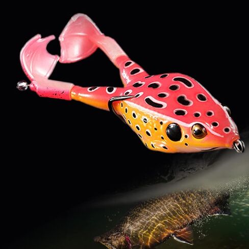 طُعم ضفدع مياه علوية من 5 قطع من لينابي، مجموعة طُعم الصيد الناعم مع صندوق معالجة لرأس ثعبان الباس وكلب المسكي in Kuwait