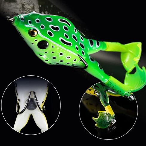 طُعم ضفدع مياه علوية من 5 قطع من لينابي، مجموعة طُعم الصيد الناعم مع صندوق معالجة لرأس ثعبان الباس وكلب المسكي in Kuwait