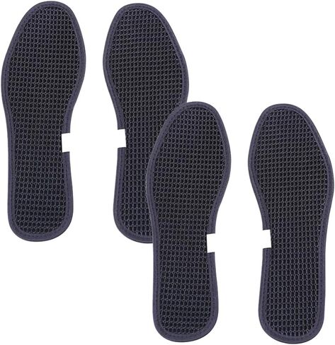 Bamboo Charcoal Shoe Insoles Mesh Insoles Sweat Absorbent Anti Odor Shoe Inserts Pads for Men Women Sports Running Black 2 Pairs Size 44 in Saudi Arabia