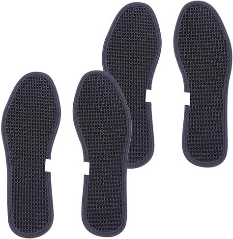 Bamboo Charcoal Shoe Insoles Mesh Insoles Sweat Absorbent Anti Odor Shoe Inserts Pads for Men Women Sports Running Black 2 Pairs Size 44 in Saudi Arabia