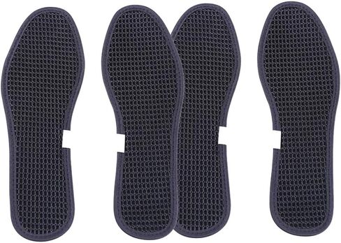 Bamboo Charcoal Shoe Insoles Mesh Insoles Sweat Absorbent Anti Odor Shoe Inserts Pads for Men Women Sports Running Black 2 Pairs Size 44 in Saudi Arabia