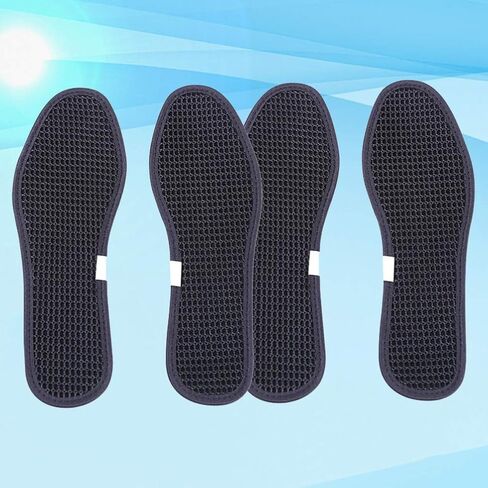 Bamboo Charcoal Shoe Insoles Mesh Insoles Sweat Absorbent Anti Odor Shoe Inserts Pads for Men Women Sports Running Black 2 Pairs Size 44 in Saudi Arabia
