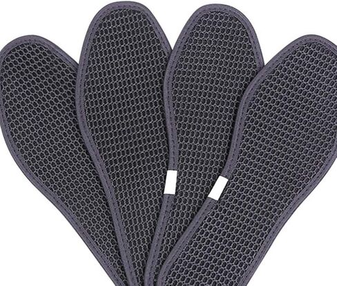 Bamboo Charcoal Shoe Insoles Mesh Insoles Sweat Absorbent Anti Odor Shoe Inserts Pads for Men Women Sports Running Black 2 Pairs Size 44 in Saudi Arabia