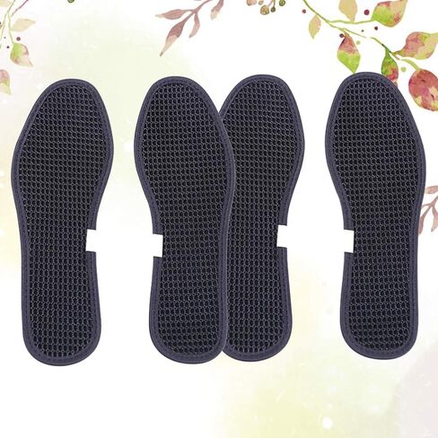 Bamboo Charcoal Shoe Insoles Mesh Insoles Sweat Absorbent Anti Odor Shoe Inserts Pads for Men Women Sports Running Black 2 Pairs Size 44 in Saudi Arabia