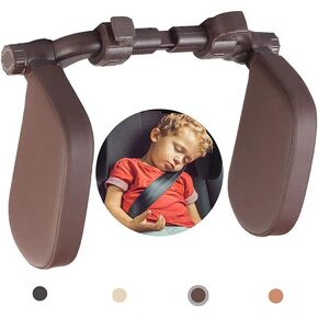 JSKRL Car Headrest Pillow, 360°Adjustable PU Leather Car Seat Head Neck Support Rest Cushion Both Kids Adults for Travel Sleeping in Saudi Arabia