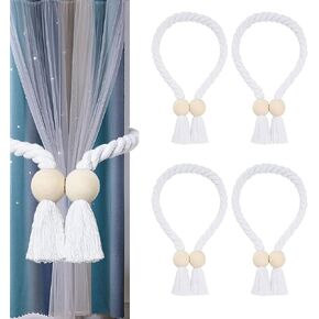 4 عبوات من أربطة الستارة المغناطيسية، حامل منسوج مريح لستائر النوافذ، عقد ستائر، أربطة ستائر، ظهر 16 بوصة in Kuwait