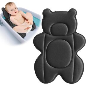 Rezlli Infant Baby Bath Cushion,Fits Inside Most Baby Bathtubs, Breathable Soft Baby Bath Support Seat,Baby Bath Pad Bath Pillow for Bathtub,Newborn Bath Mat with 4 Suction Cups,Black in Saudi Arabia