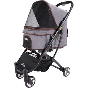 Pet Stroller for Medium Dogs, Small Dogs, Cats, Black - Compact Dog Strollers with One-Hand Folding Design for Trips - Lightweight Stroller for Puppies, Kittens - Premium Pet Travel Supplies in Kuwait