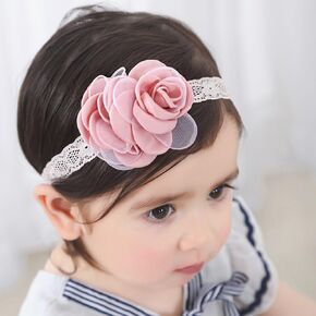 Bethynas طفل الفتيات زهرة الدانتيل عقال لطيف الأزهار مطاطا Hairband طفل حديث الولادة الرضع أطفال لينة القطن الشعر التبعي (C)
