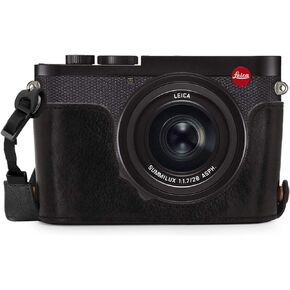 MegaGear MG1720 Ever Ready نصف حافظة كاميرا من الجلد الأصلي متوافقة مع Leica Q2- Mink