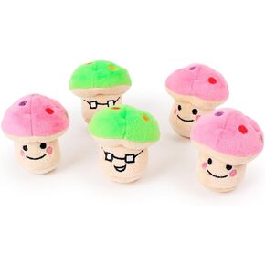 UEETEK 1 قطعة ألعاب قطيفة للحيوانات الأليفة، ألعاب مضغ للكلاب، جرو القطط، صوت عض لطيف، ألعاب صرير، تصميم فطر كرتوني (لون عشوائي) in Kuwait