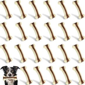 Leyndo 24 Pcs Dog Bones Toys for Aggressive Chewers, Nylon Beef Dog Teething Toys, Tough Dog Chew Toys for Aggressive Chewers Medium Large Puppies Breeds Teeth Cleaning and Training in Kuwait