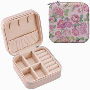 WIRESTER Fashion Leather Travel Jewelry Case Box, Small Portable Jewelry Organizer Storage for Ring Earrings Necklace Women Girls - Celestial Sun Moon And Stars in Kuwait