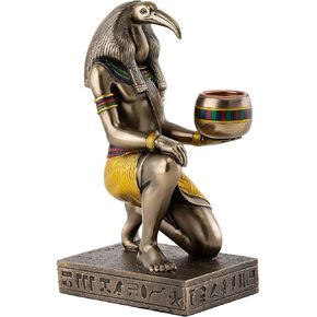 Top Collection Thoth Statue - Egyptian God of Knowledge and Wisdom Candle Holder Sculpture in Premium Cold Cast Bronze - 6.25-Inch Collectible Egypt Scribe Tehuti Figurine in Kuwait