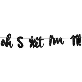 Oh I’m 39! Banner Backdrop Glitter Black Hallo Thirty Nine Cheers to 39 Years Old Theme Decor for Man Woman Happy 39th Birthday Party Photo Studio Prop Kit Flag Decorations Favors Supplies
