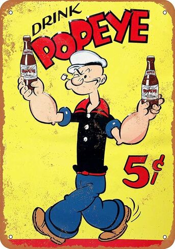 لافتة معدنية من Keviewly - مظهر عتيق 1929 بوباي مشروبات ناعمة 20.32 × 30.48 سم in Kuwait