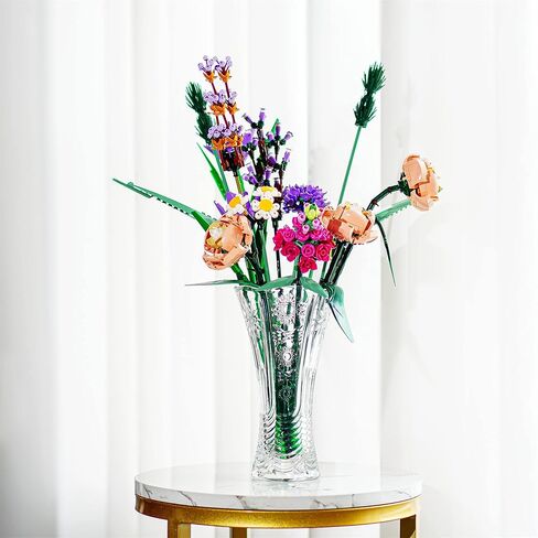 مزهرية كريستال شفافة عالية 9.5 بوصة للزهور، مزهرية بتصميم زهور كريستالية سميكة، مزهرية زجاجية شفافة للزهور مزهريات تزيين الزفاف المركزية للمنزل 23.5 سم in Kuwait