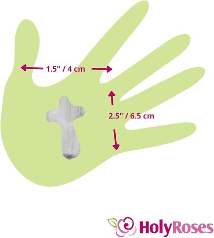 Olive Wood Comfort Cross Keyring -Holding Cross - Prayer Cross Handheld Design - Fits Comfortably in Your Hand - With Explanation Card and Psalm 23 - Expertly Crafted in Bethlehem in Kuwait