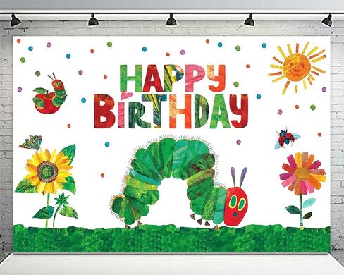 لافتة بطبعة «Happy Birthday» بطبعة «Happy Birthday» بتصميم كارتون فيري جائع ليتل جرين، زينة لحفلات عيد الميلاد الاول وحفلات استقبال المولود وكشك التصوير in Kuwait