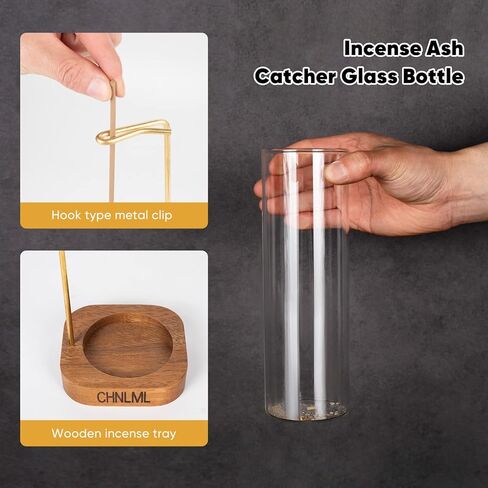 CHNLML 2023 Upgraded Version Incense Holder for Sticks Anti-Ash Flying Removable Glass Ash Catcher Incense Burner for Home Yoga Spa Room Teahouse Decor in Kuwait