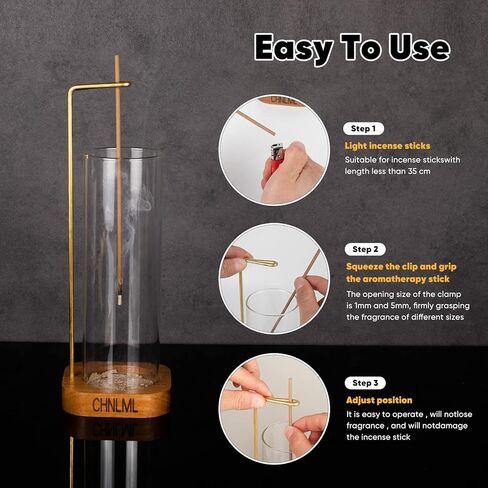 CHNLML 2023 Upgraded Version Incense Holder for Sticks Anti-Ash Flying Removable Glass Ash Catcher Incense Burner for Home Yoga Spa Room Teahouse Decor in Kuwait