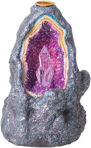 Fujima Crystal Cave Backflow Incense Burner W/LED Light - 6.5" in Kuwait