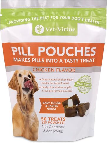 أكياس حبوب الدواء للكلاب، بنكهة الدجاج - سهلة التشكيل وإخفاء علاجات أدوية الحيوانات الأليفة والحبوب والأدوية والكبسولات، مصنوعة من مكونات طبيعية - مليئة بالنكهات التي تحبها الكلاب in Kuwait