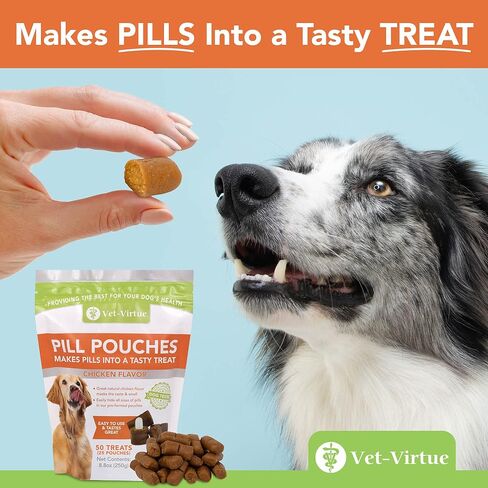 أكياس حبوب الدواء للكلاب، بنكهة الدجاج - سهلة التشكيل وإخفاء علاجات أدوية الحيوانات الأليفة والحبوب والأدوية والكبسولات، مصنوعة من مكونات طبيعية - مليئة بالنكهات التي تحبها الكلاب in Kuwait