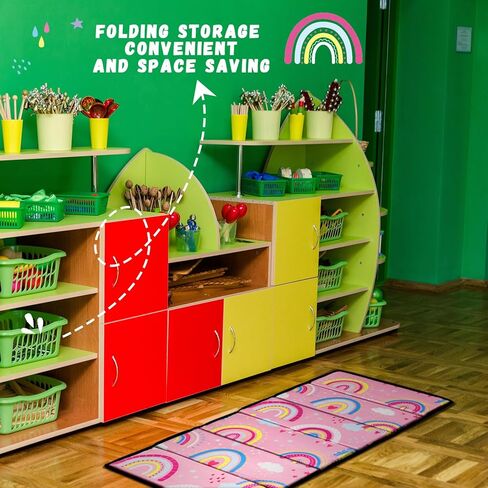 Ceenna Toddler Mat for Preschool Daycare Folding Portable Sleeping Mat 45.3 x 19.7 x 0.6 Inches Portable Toddler Rest Mat for Boys Girls Kindergarten Classroom Travel Home School Supply in Kuwait