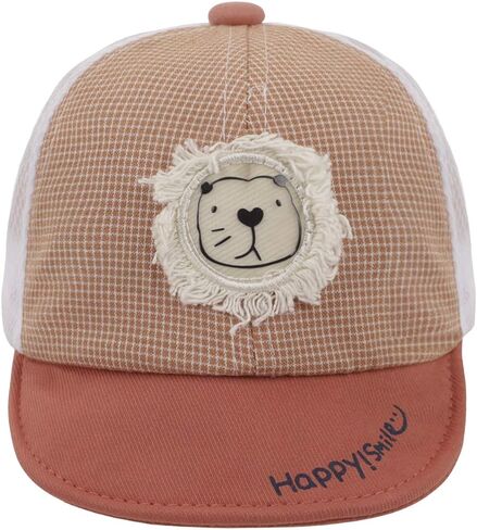 Boys Girls Cartoon Lion Baseball Cap Baby Half Mesh Adjustable Hat Quick Drying Baseball Hat Breathable Sun Protection Cap in Kuwait