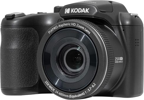 حزمة كاميرا رقمية Kodak PIXPRO AZ255 Astro Zoom 16 ميجابكسل (أسود) مع بطاقة SD كوداك 32 جيجابايت وبطاريات AA (4 عبوات) (3 قطع) in Saudi Arabia
