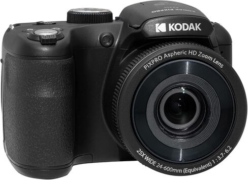 حزمة كاميرا رقمية Kodak PIXPRO AZ255 Astro Zoom 16 ميجابكسل (أسود) مع بطاقة SD كوداك 32 جيجابايت وبطاريات AA (4 عبوات) (3 قطع) in Saudi Arabia