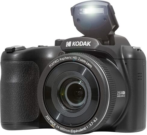 حزمة كاميرا رقمية Kodak PIXPRO AZ255 Astro Zoom 16 ميجابكسل (أسود) مع بطاقة SD كوداك 32 جيجابايت وبطاريات AA (4 عبوات) (3 قطع) in Saudi Arabia