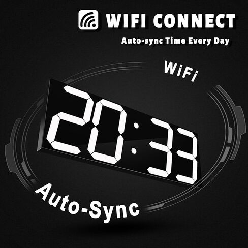 ساعة حائط رقمية LED من CHKOSDA، أرقام 6 بوصة وساعة عد تنازلي كبيرة الحجم، جهاز تحكم عن بعد/تحكم في التطبيق، وقت المزامنة التلقائية والتحكم في المجموعة (أحمر) in Kuwait
