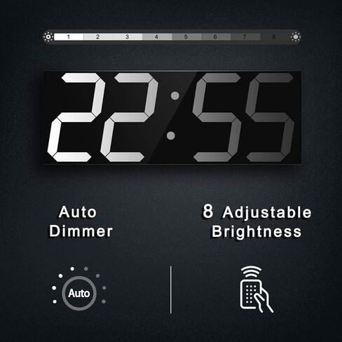 ساعة حائط رقمية LED من CHKOSDA، أرقام 6 بوصة وساعة عد تنازلي كبيرة الحجم، جهاز تحكم عن بعد/تحكم في التطبيق، وقت المزامنة التلقائية والتحكم في المجموعة (أحمر) in Kuwait