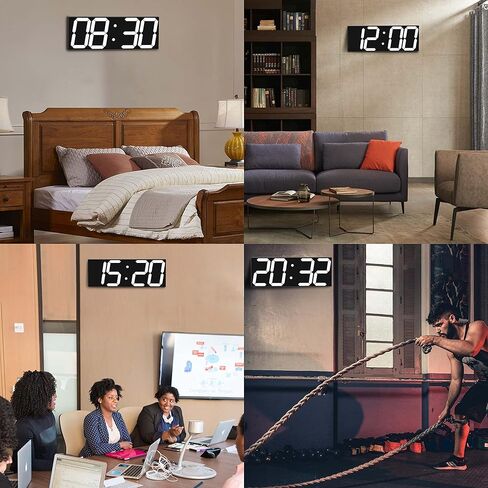 ساعة حائط رقمية LED من CHKOSDA، أرقام 6 بوصة وساعة عد تنازلي كبيرة الحجم، جهاز تحكم عن بعد/تحكم في التطبيق، وقت المزامنة التلقائية والتحكم في المجموعة (أحمر) in Kuwait