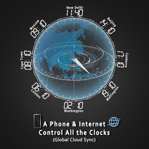 ساعة حائط رقمية LED من CHKOSDA، أرقام 6 بوصة وساعة عد تنازلي كبيرة الحجم، جهاز تحكم عن بعد/تحكم في التطبيق، وقت المزامنة التلقائية والتحكم في المجموعة (أحمر) in Kuwait