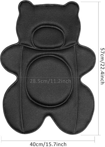 Rezlli Infant Baby Bath Cushion,Fits Inside Most Baby Bathtubs, Breathable Soft Baby Bath Support Seat,Baby Bath Pad Bath Pillow for Bathtub,Newborn Bath Mat with 4 Suction Cups,Black in Saudi Arabia