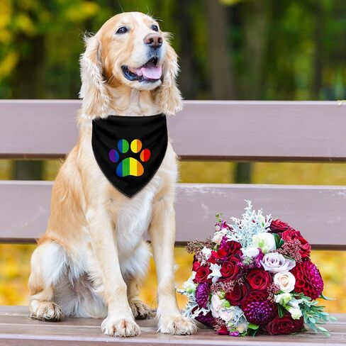 Whaline Rainbow Dog Bandanas Love is Love Pride Triangle Bibs Rainbow Dog Scarf Reversible Double-Sided Pet Neckerchief for Small Medium Large Pet Cat Dog Pride Day Costume Accessories, 4 Pack in Saudi Arabia