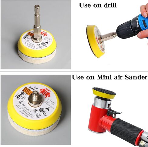 Hiqalty 4 Inch Wool Felt Polishing Pad Buffing Wheel Kit for Drill,Fine Polishing of Metal Glass Stone (7) in Saudi Arabia