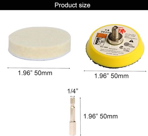 Hiqalty 4 Inch Wool Felt Polishing Pad Buffing Wheel Kit for Drill,Fine Polishing of Metal Glass Stone (7) in Saudi Arabia