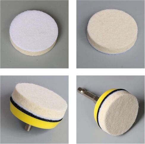 Hiqalty 4 Inch Wool Felt Polishing Pad Buffing Wheel Kit for Drill,Fine Polishing of Metal Glass Stone (7) in Saudi Arabia