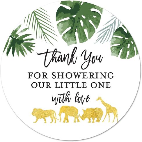 2" Round Jungle Safari Baby Shower Thank You Favor Stickers (40 Labels) in Saudi Arabia